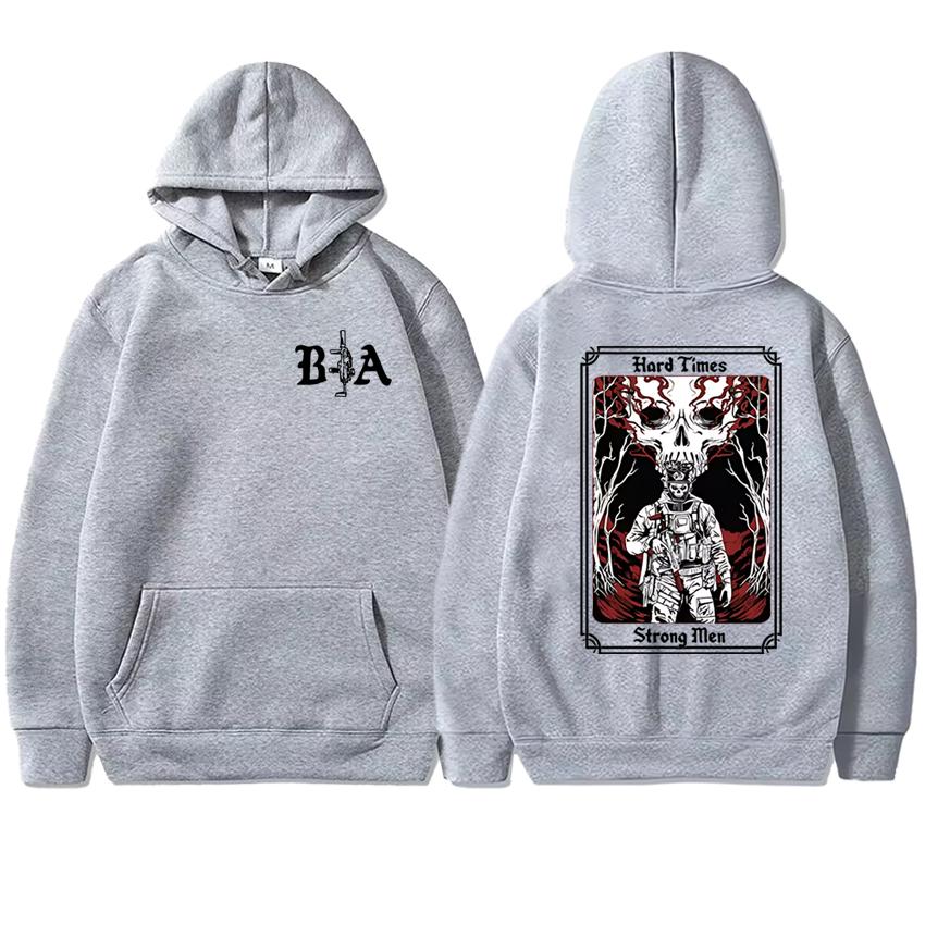 Hard Times 2025 Brothers In Arms Double Sided printed Hoodies Men Women vintage Hip Hop streetwear Unisex Fleece Sweatshirt Coat