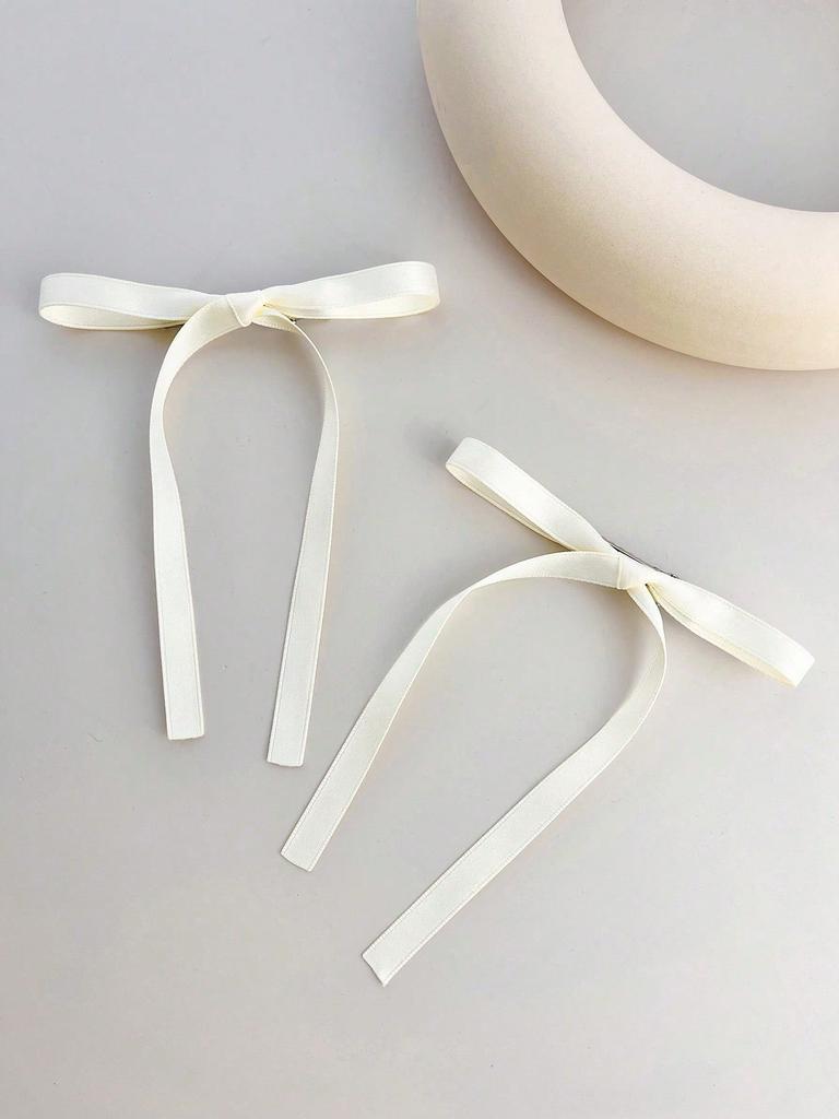 6 pieces music festival solid-colored bow hair clips for women's wedding jewelry, simple and sweet hair accessories