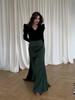 2024 Autumn Velvet Spliced V-neck Slimming Tie-waist Long Dress