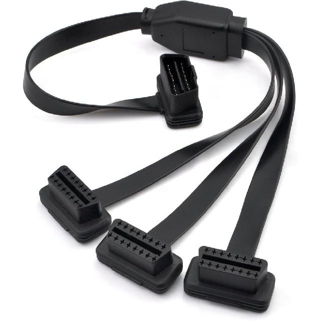 OBD2 OBDII 1 в 3 Ультратонкий 16-контактный разветвитель Y-образный шнур, папа-мама D