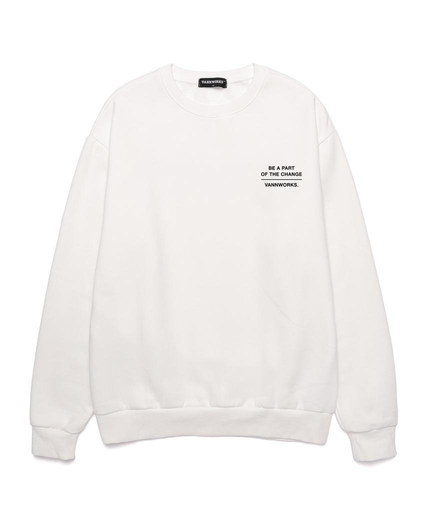 VANNWORKS Earth Day Ever Day Oversized Sweatshirt ((Vls0005) White (A Type)