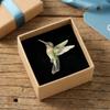 Vintage Bird Badge Pin Animal Bird Metal Pin Cute Hummingbird Enamel Brooch  Female
