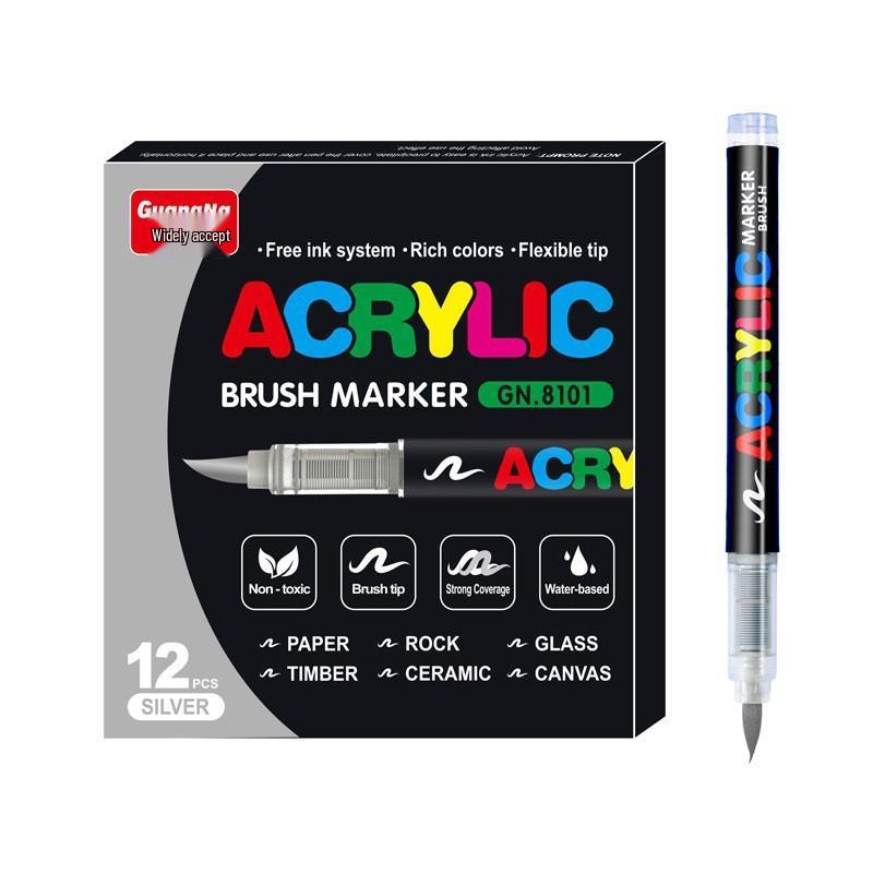 Guangna 8101 Akrylový fix s měkkým hrotem - Bez nutnosti stlačování, voděodolné doodle pero