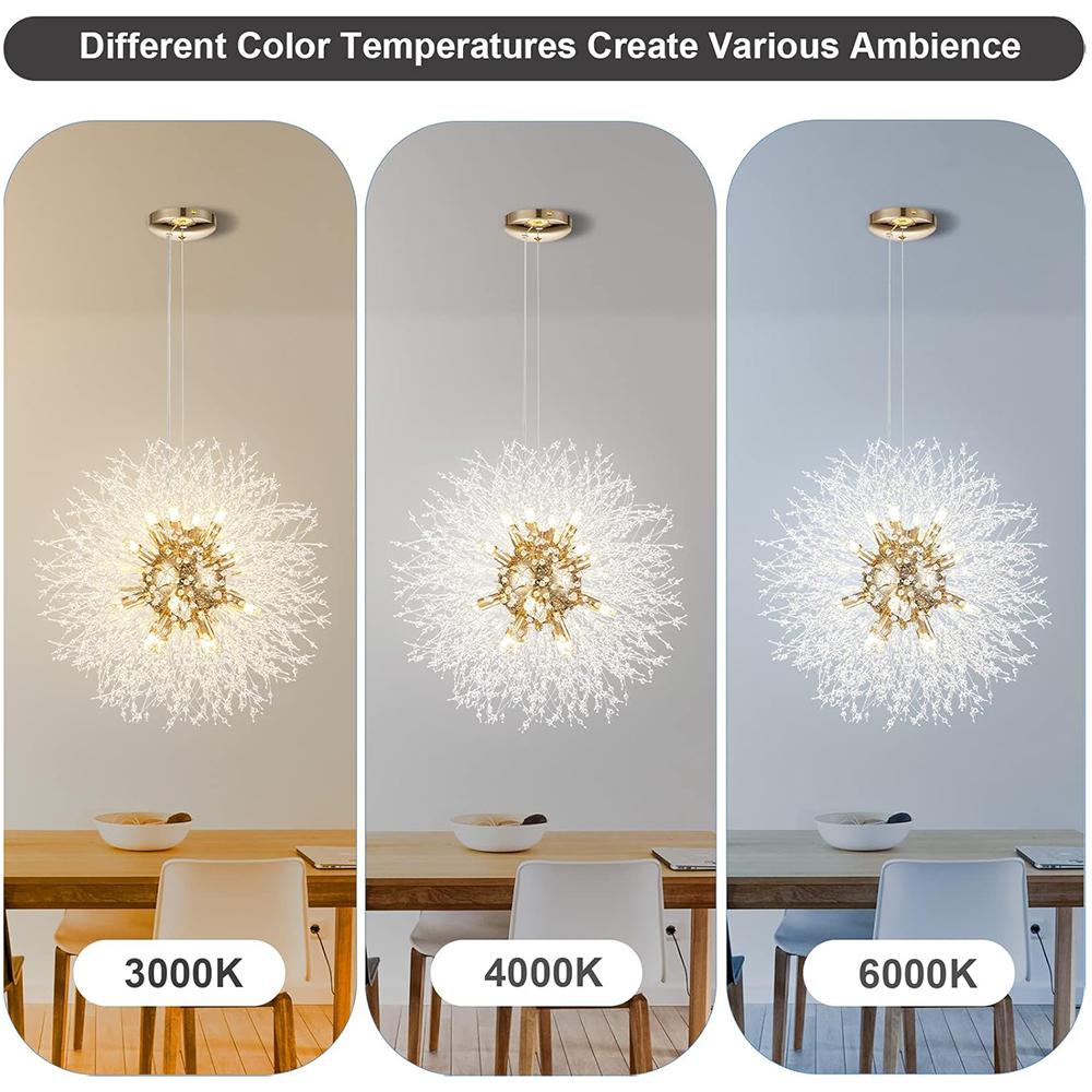 Modern Crystal Chandeliers Firework, Non-dimmable, 16-Light Gold Dandelion Sputnik Ceiling Light Fixtures, for Bedroom Living Room