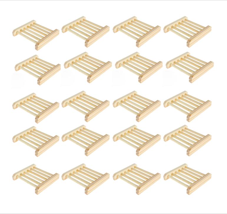 10/20/30 Piece Home Wood Soap Holder, Bathroom Wooden Soap Case, Self-Draining Hand Craft Wood Soap Tray