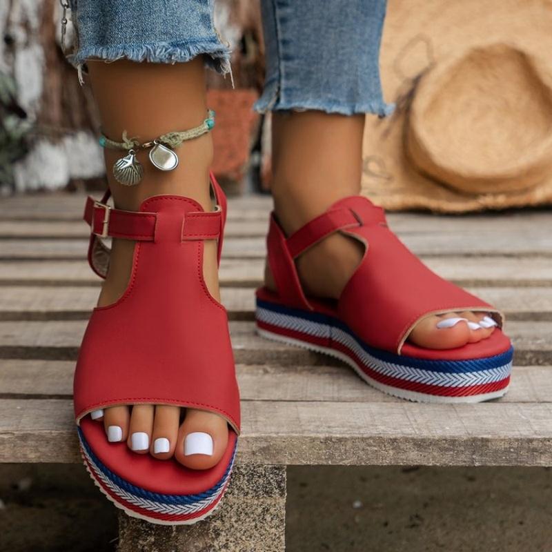 Fashion Large size beach sandals women 2025 summer new European and American hemp rope thick soled women sandals spot wholesale