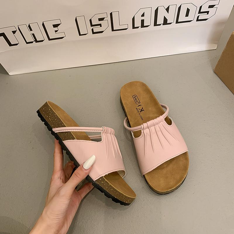 Fashion 2025 Summer New Arrival Casual Fashion Solid Color Open Toe Slippers Comfortable Non-slip Women's Low Heel Sandals