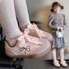 Girls Sports Shoes Bow Fashion Board Shoes 2025 Spring and Autumn New Girls Casual Forrest Gump Shoes Children's Moral Training Shoes