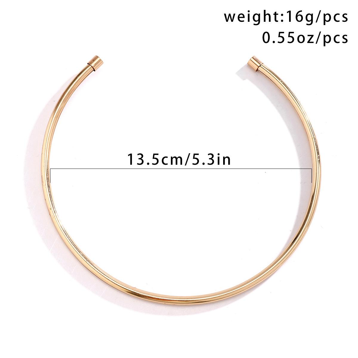 Niche Glossy Cold Wind Collar Female, Personalized Metal Ring Collarbone Choker Necklace
