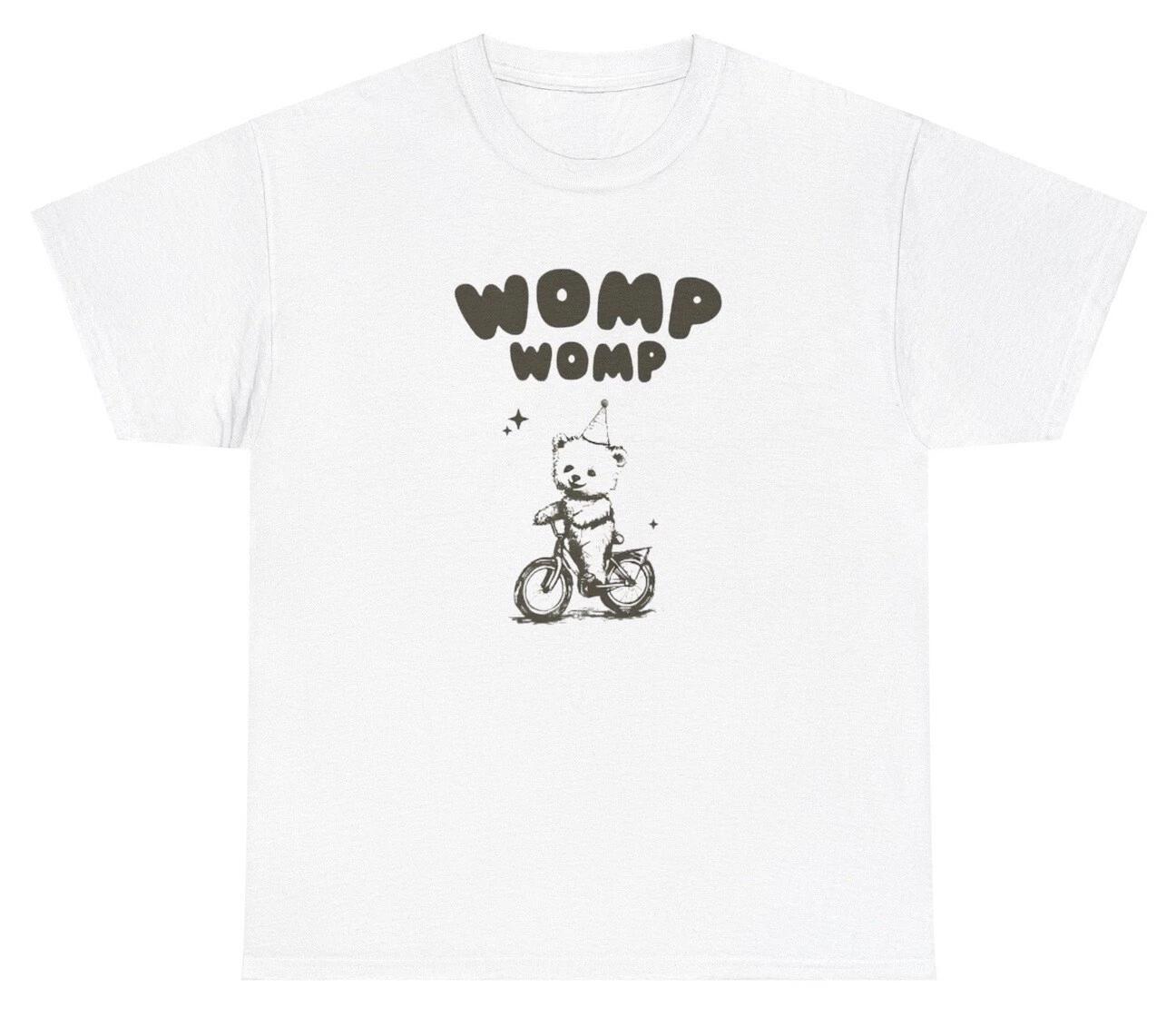 Womp Womp Bear Riding Bike T Shirt Funny Silly Weird Y2K Gen Z Humor Tee 2XL