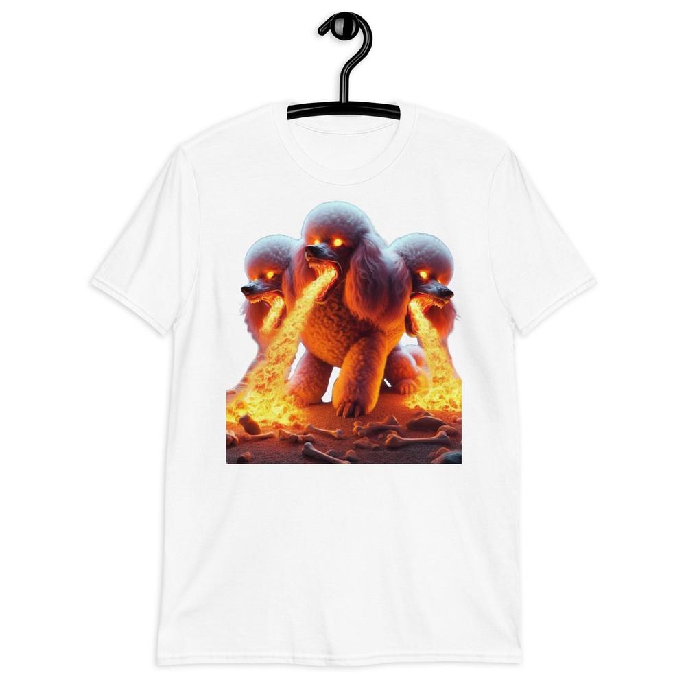

Cerberus Royal Poodle Dog Graphic Short-Sleeve Unisex T-Shirt - Mythical Tee XL