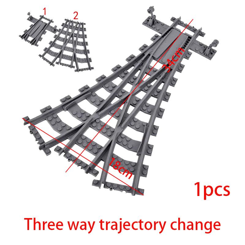 City Trains Left and Right Points Flexible Switch Railway Crossing Tracks Rails Forked Straight Curved Building Block Bricks Toy