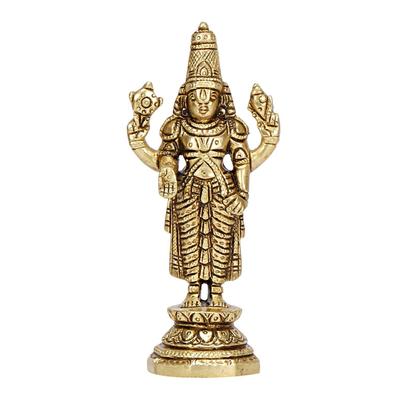 Messing Tirupati Balaji Venkateshwara Murti Idol Statue Lord Srinivasa Pooja Hjem Kontor Tempel