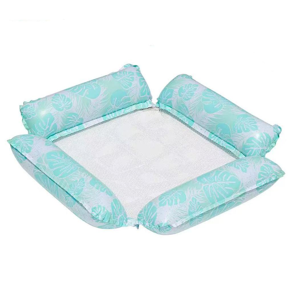 Inflatable Water Hammock Swimming Pool Floating Bed Foldable Summer Lounger Chair for Adult Beach Vacation Party