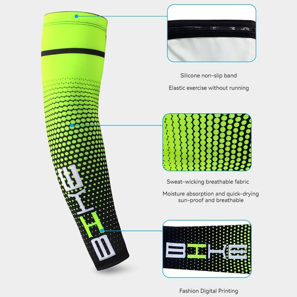 1Pair UV Protection Arm Sleeves for Men Cool Cycling Running Bicycle Sport Arm Warmers Sun Protective Cuff Sleeves
