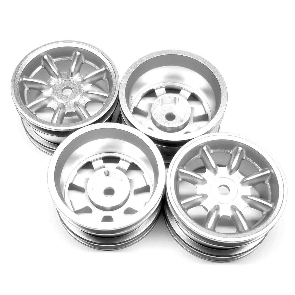 Kingfly Ultra-Lightweight Aluminum Alloy Wheel Frames for Tamiya Mini Cooper Reinforced Wheels (4-Pack)