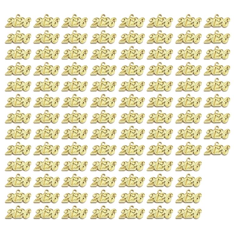 100Pieces Simple 2026 Year Number Charm Graduation Pendant For Unique Jewelry And Gift Crafting Project Decoration