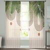 Bohemian Abstract Leaf Plant Bedroom Curtains Tulle Sheer Curtain Living Room Home Decor Voile Drapes