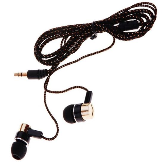 Portable Universal 3.5mm Braided Heavy Bass In-Ear Wired Earphone for Phone
