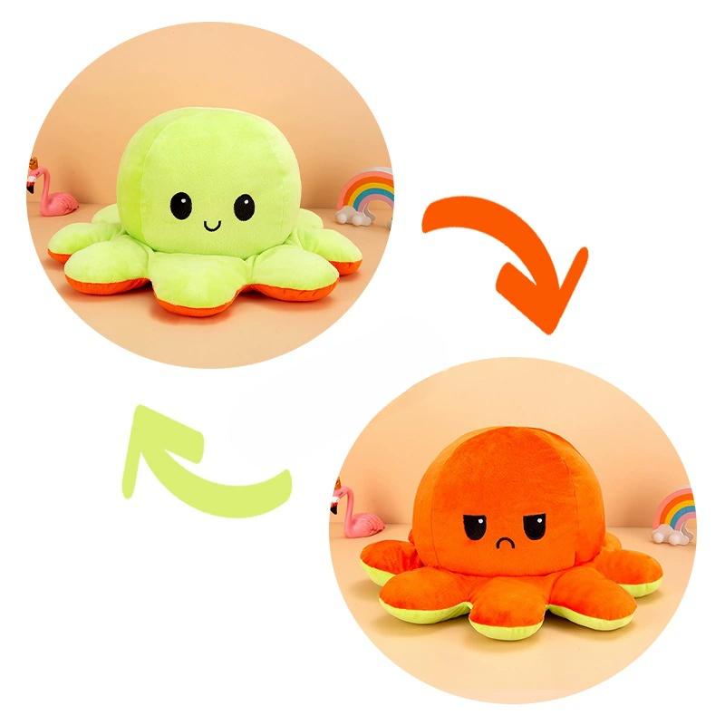 Flipped Octopus Doll Flipped Octopus Octopus Plush Toy Double-Sided Flipped Doll Reversible Octopus