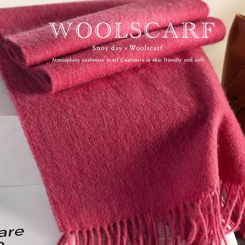 Pure wool scarf men's winter wind warm neck protection scarf boys birthday gift