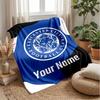 Couverture Flanelle Personnalisée Leicester City Nom Texte Logo Football Couverture Polaire Jetée Personnalisée Cadeau Spécial Pour Canapé Chambre Maison