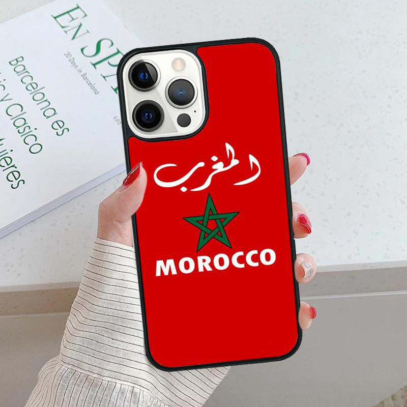 Marokko Flagge Wappen Handyhülle cover Für iPhone 17 Air 15 16 16e 14 13 12 11 Pro Max Hülle Für Apple PLUS fundas