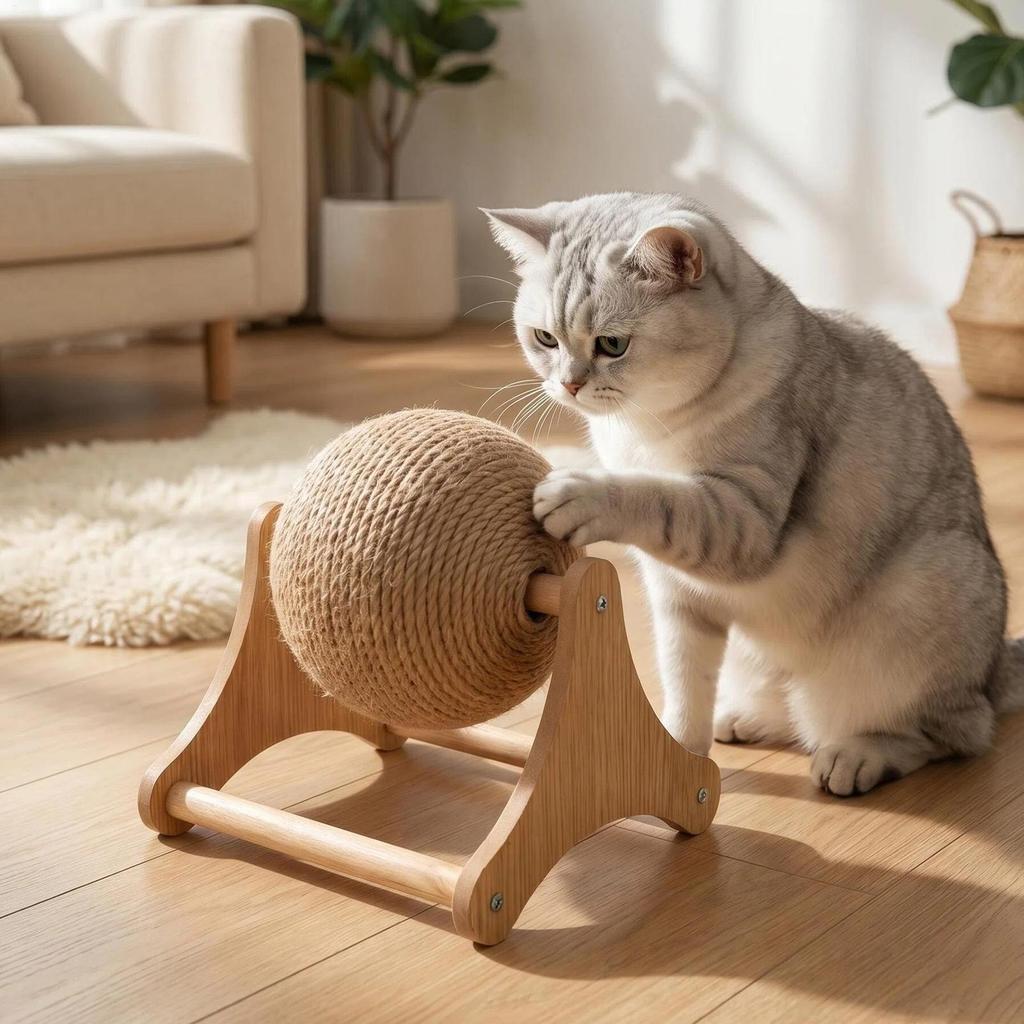 Sisal Cat Scratching Board Cat Claw Grinding Ball Durable Cat Tree Cat Interactive Toy for Small Medium Large Kitten Bunny