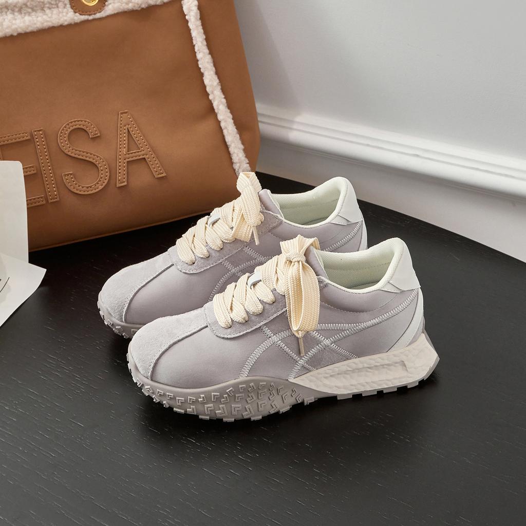 2025 new small retro Korean German training casual Forrest Gump shoes women's inner height increase jogging sports dad shoes