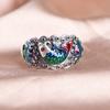 Adjustable Open Ring Women Men Vintage Enamel Koi Fish Design Boho Statement Finger