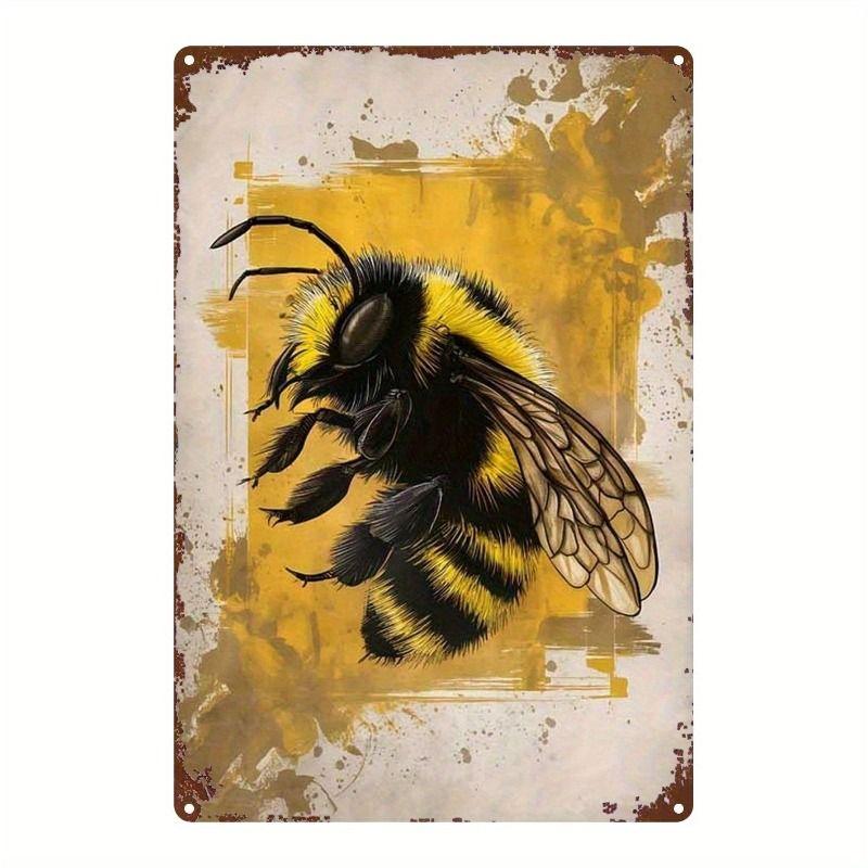 Vintage Metallwandkunstschild Biene Küchen Dekoration Kaffeebar Blechschild