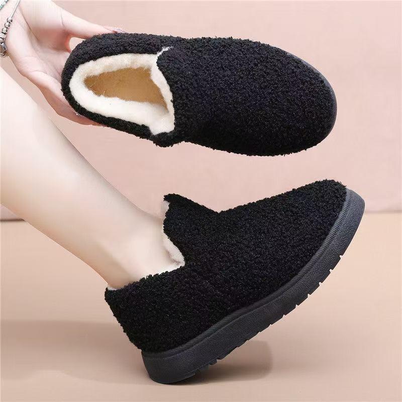 Winter velvet new women's cotton shoes soft sole comfortable fluffy shoes casual snow boots thickened warm shoes