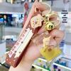 Pearl Milk Tea Bear Keychain - Cartoon Oil-Filled, Floating Liquid Pendant for Bags
