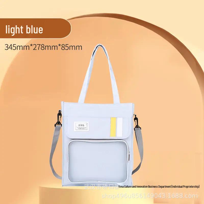 Large Capacity Waterproof Tutoring Tote Bag for High School Students - Durable Crossbody for Boys Large