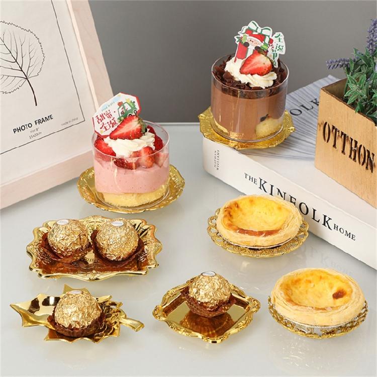 Golden Tray Jewelry Display Plate Kichen Food Fruit Round Stroage Organizers