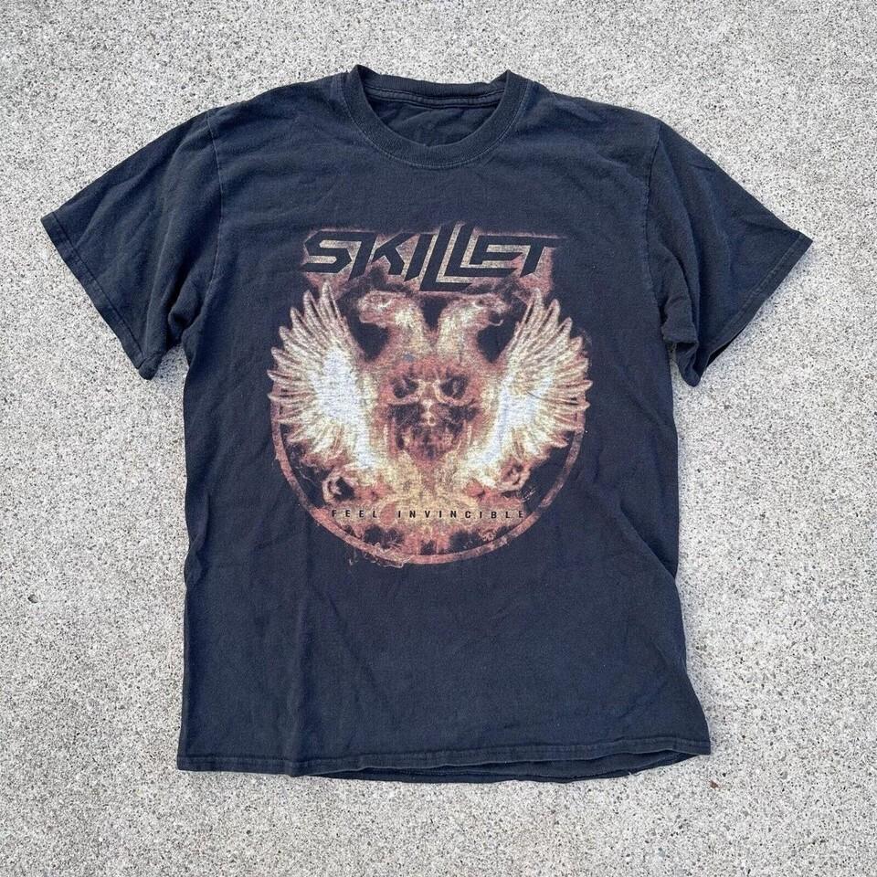 Skillet Band Хлопковая черная футболка с коротким рукавом Унисекс Все размеры S