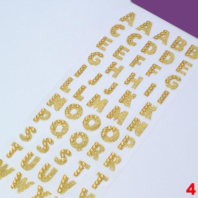 2X Glitter Crystals Alphabet Letter Home Stickers Self Adhesive DIY A Z Words Decor