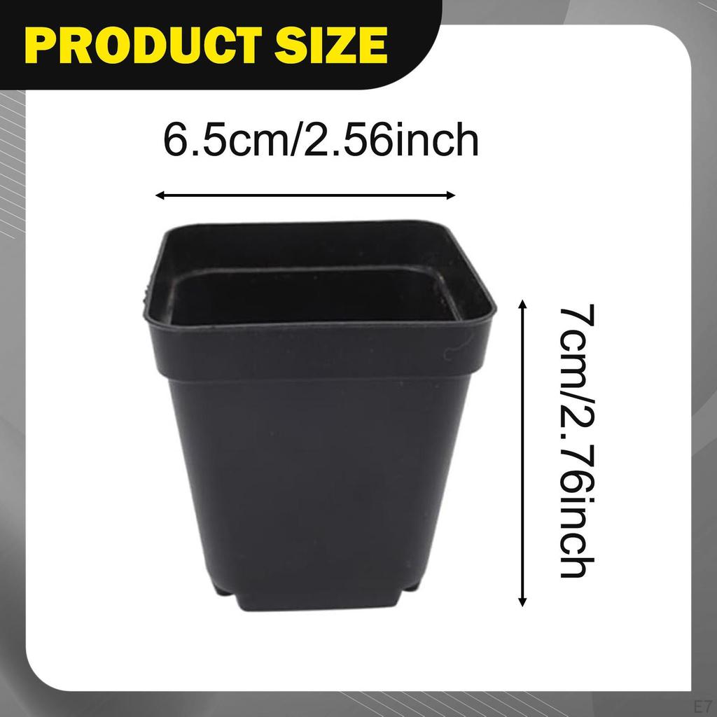 100 Bonsai Pots, Reusable Square , Flowers And with Drainage System, Suitable for Indoor Planting