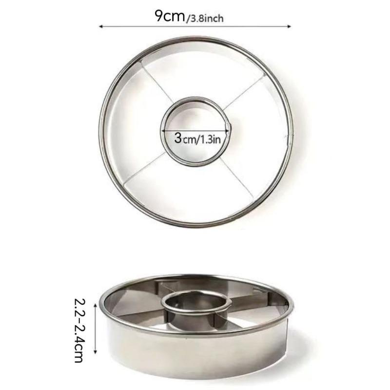 BEPAN 1PC Stainless Steel Donut Cutter Round Doughnut Mold Kitchen Baking Mousse Cake Cutter Cookie Biscuit Mold Kitchen Tools