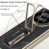 Adjustable Wristband Holder Plated Gold Frame Leather Hinge Case for Honor Magic V5 with Glass Film Lens Protect Cover