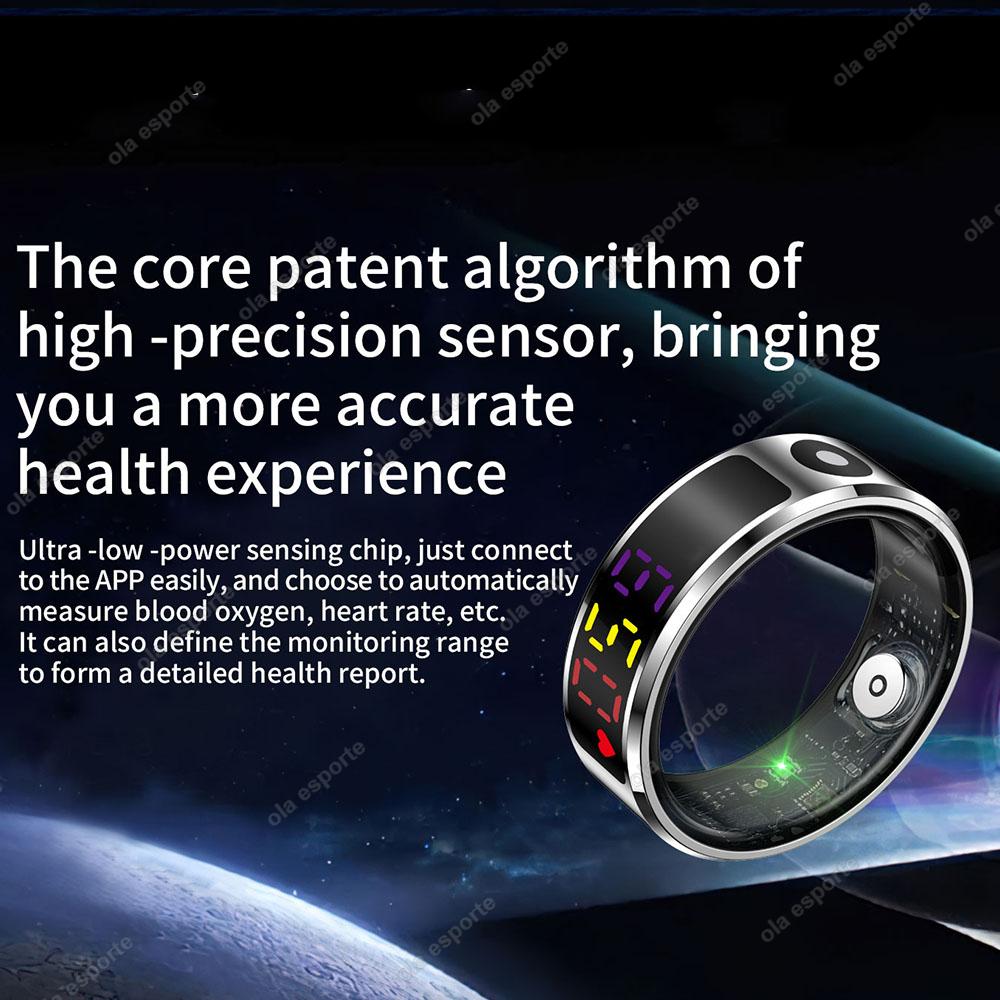 R12 Smart Ring with Color Display Screen and Touch, Charging Box,Health Manager, 5 ATM Waterproof Smartring For Men Women