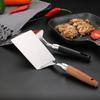 Edelstahl Steakspatel Pfannkuchenschaber Holzgriff Grill Rindfleisch Gebratene Pizza Schaufel Dreieckig Rechteckig Küche BBQ Werkzeuge