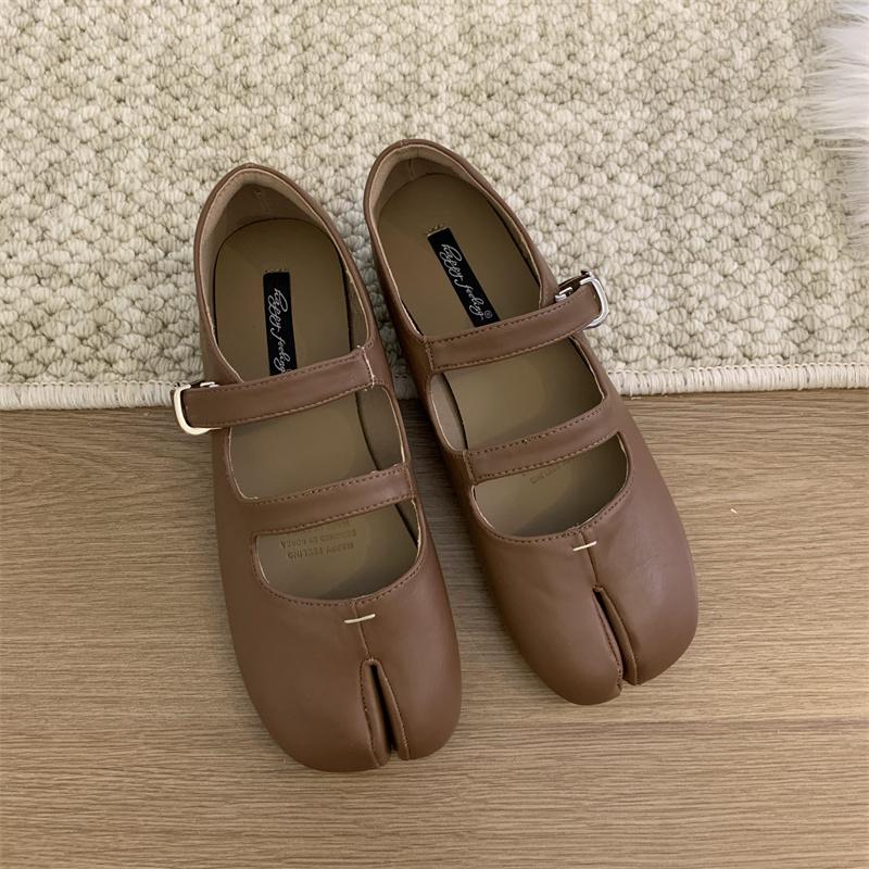 Fashion Bailamos Brand Fashion Split Toe Flats Shoes Women Ballerina Ninja Tabi Cozy Loafers Female Casual Moccasins Ladies Ballet Shoes