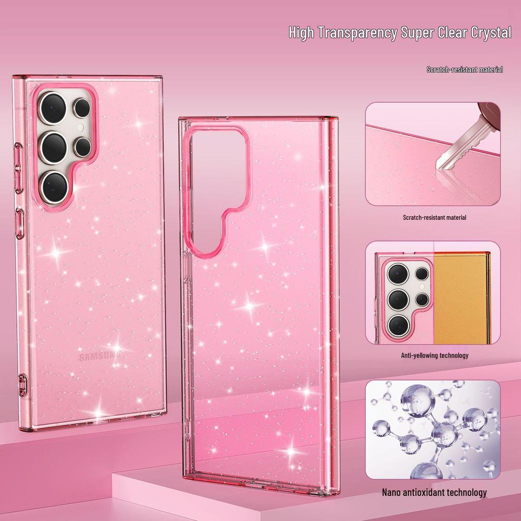 Samsung S26 Ultra Phone Case - A57/A37 High Transparency Glitter Starry Sky A56 Drop Protection S25 FE Cover
