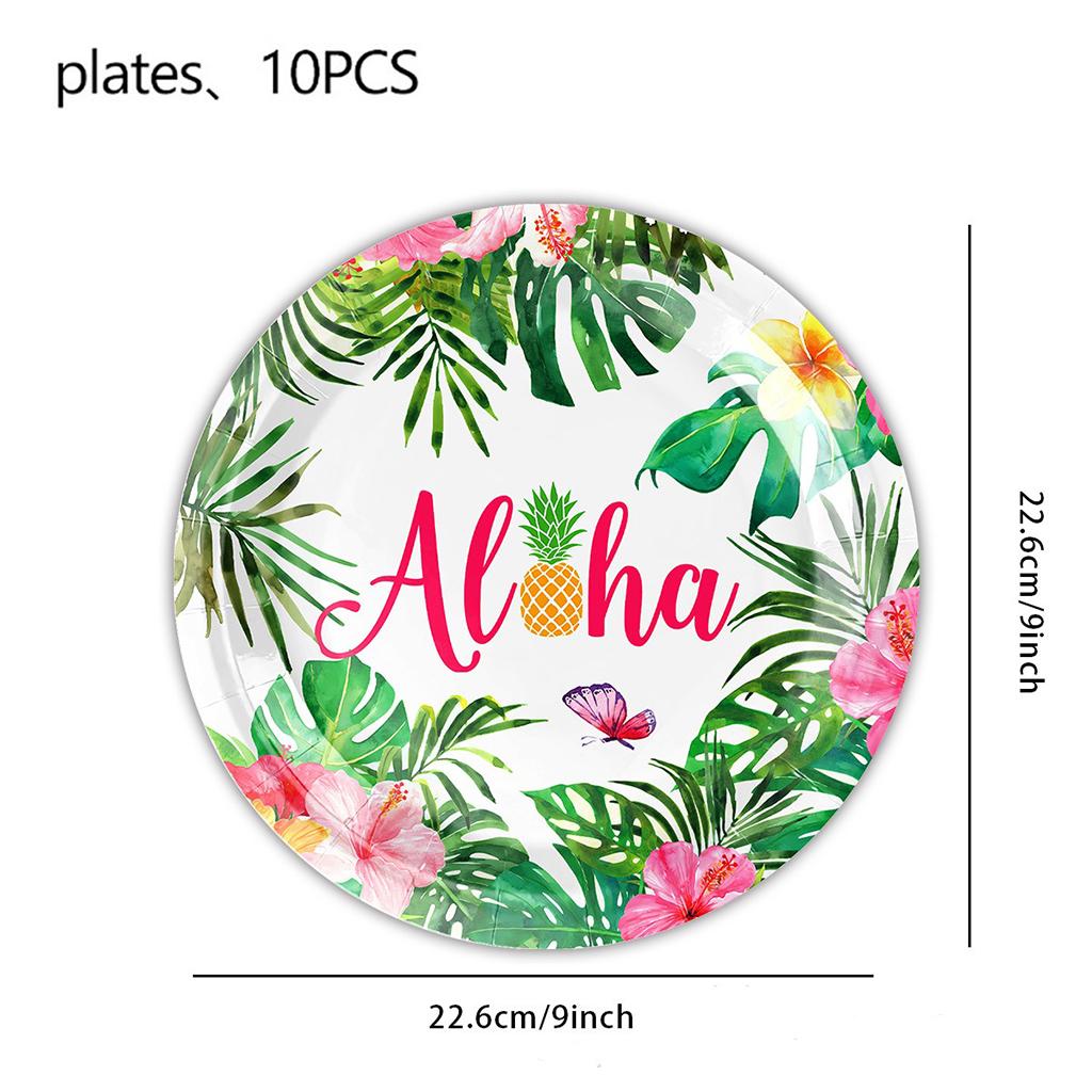 Hawaii Flamingo Party Dispoasble Tableware Tropical Aloha Luau Plates Napkins Cups Happy Girls Flamingo Birthday Party Supplies