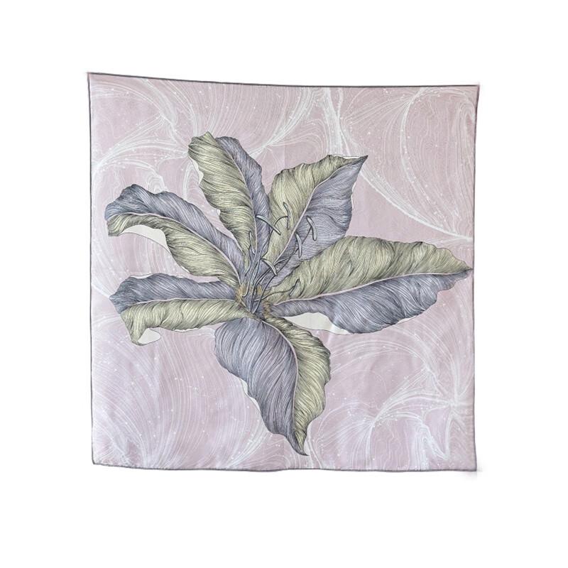 NINA SOLOR Starry Iris Double-Sided Jacquard Silk Scarf