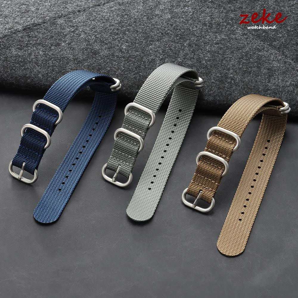 Military Sports Watch Strap Nylon Silver Ring Buckle 18mm 20mm 22mm Man Women for Seiko Ribbed Braid Replace Watch Accessories