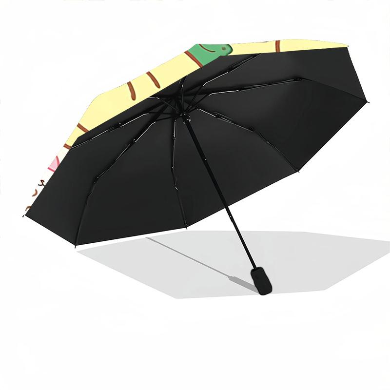 1pc Pompompurin Automatic Opening/Closing Umbrella with Star-Shaped Handle - Portable Folding Design, 8-Bone Iron Frame Outdoor Umbrella for Festive G