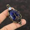 Tree Of Life Faceted Blue Sapphire Pendant Copper Wire Wrapped Gemstone Pendant Rainbow Moonstone Pendant Handmade Jewelry Anniversary Gifts