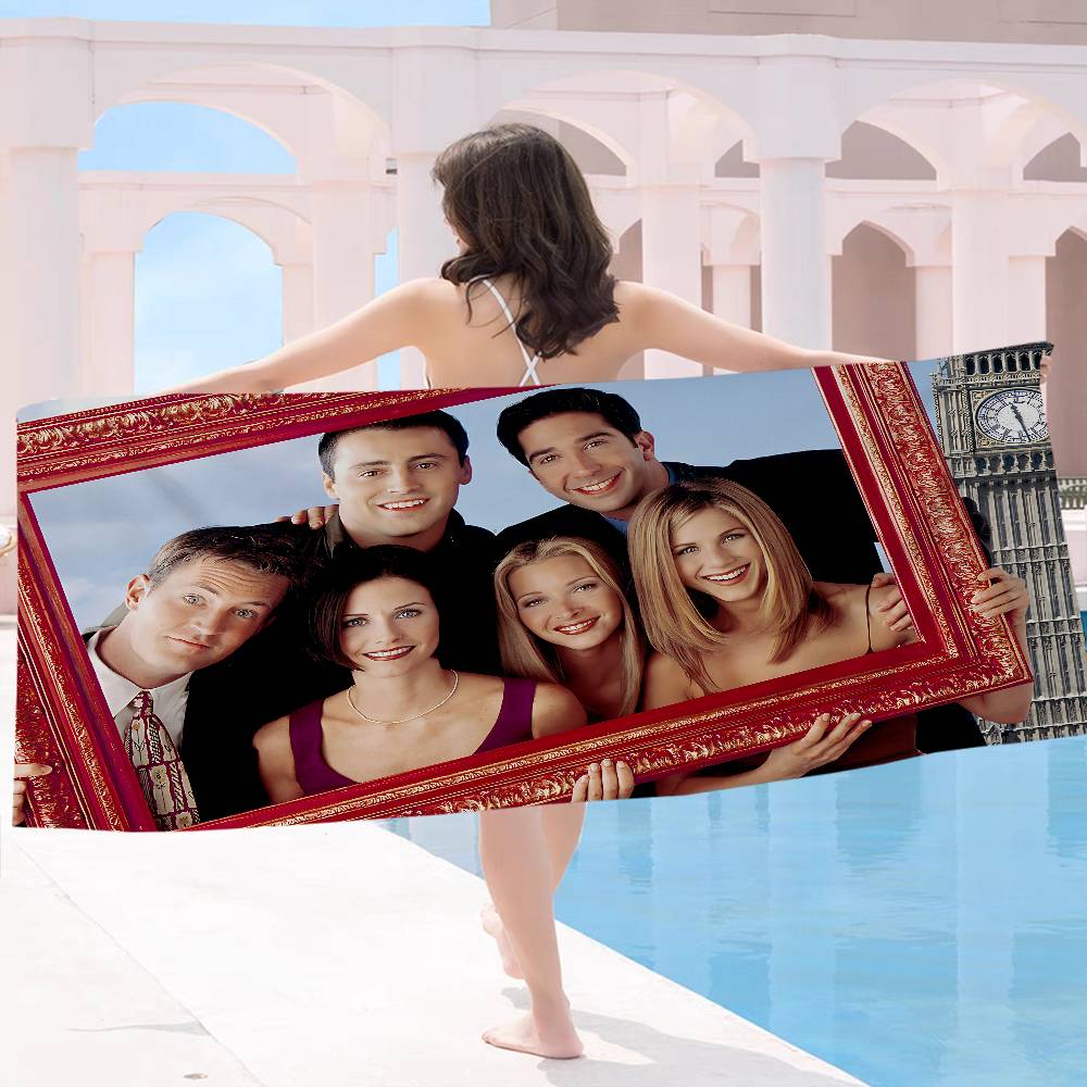Friends Tv Show Bath Towel Microfiber Soft Water Absorbing Breathable For Girl Kids Decorative Cartoon Beach Towel